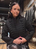 Women's Cropped Blazer with Shoulder Pads and a Hook Closure