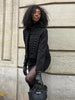 Women's Cropped Blazer with Shoulder Pads and a Hook Closure