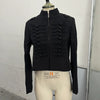 Women's Cropped Blazer with Shoulder Pads and a Hook Closure