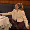 Women's Cropped Blazer with Shoulder Pads and a Hook Closure