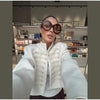 Women's Cropped Blazer with Shoulder Pads and a Hook Closure