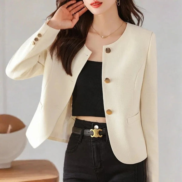 Women's High End Thin Suit 's Blazer Small Fragrant Style Spring Autumn Winter Korean Style Versatile Short Top