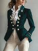 Women's Burgundy Tailed Blazer with a Stand Collar and Long Sleeves
