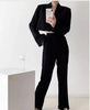 Women's Short Open-Front Blazer with Long Sleeves in Black or White