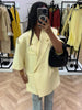Women's Butter-Yellow Cropped Blazer with a Loose Fit and Half Sleeves