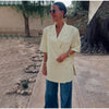 Women's Butter-Yellow Cropped Blazer with a Loose Fit and Half Sleeves