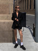 Women's Slim-Fit Black Blazer with Long Sleeves for Spring and Autumn