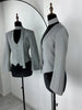 Women's V-Neck Blazer Jacket with a Scarf Detail and Cinched Waist