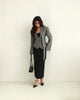 Women's V-Neck Blazer Jacket with a Scarf Detail and Cinched Waist