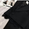 Women's Single-Breasted Blazer Jacket with Notched Lapels for Spring