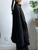 Women's Black Stand-Collar Blazer with Vintage Metal Buckles and Long Sleeves