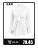 Women's Black Stand-Collar Blazer with Vintage Metal Buckles and Long Sleeves