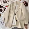 Women's Korean Temperament Slim Blazer Spring Autumn Elegant Versatile Back Split Suit Single Breasted Loose Casual