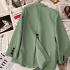 Women's Korean Temperament Slim Blazer Spring Autumn Elegant Versatile Back Split Suit Single Breasted Loose Casual