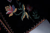 Women's Embroidered Velvet Cropped Blazer with an Open Front and Long Sleeves