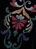 Women's Embroidered Velvet Cropped Blazer with an Open Front and Long Sleeves