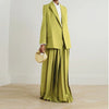 Women's Relaxed-Fit Green Blazer Jacket for Spring Autumn and Winter