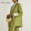 Women's Relaxed-Fit Green Blazer Jacket for Spring Autumn and Winter