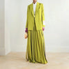 Women's Relaxed-Fit Green Blazer Jacket for Spring Autumn and Winter