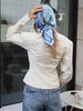 Women's Waist-Cinched V-Neck Blazer with Long Sleeves in Blue Black or White