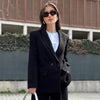 Women's Oversized Blazer Jacket with Long Sleeves in Beige Black Khaki or Chocolate