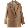 Women's Oversized Blazer Jacket with Long Sleeves in Beige Black Khaki or Chocolate