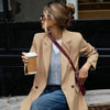 Women's Oversized Blazer Jacket with Long Sleeves in Beige Black Khaki or Chocolate