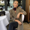Women's Oversized Blazer Jacket with Long Sleeves in Beige Black Khaki or Chocolate
