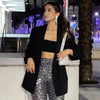 Women's Oversized Blazer Jacket with Long Sleeves in Beige Black Khaki or Chocolate