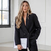 Women's Oversized Blazer Jacket with Long Sleeves in Beige Black Khaki or Chocolate