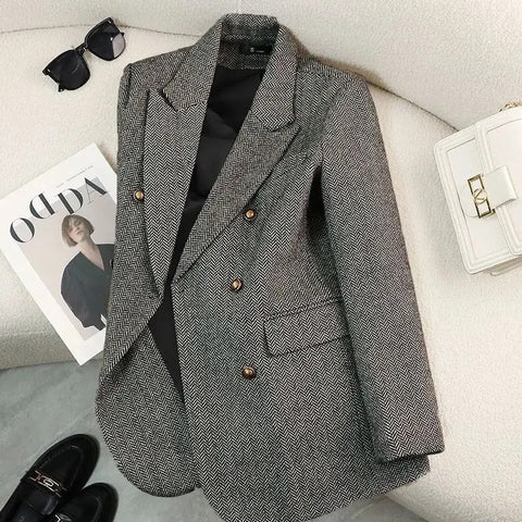 Women's Wool Long-Sleeve Blazer