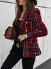 Women's Plaid Printed Blazer