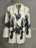 Women's Ink-Painting Blazer with Notched Lapels and Long Sleeves