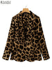 Women's Printed Long-Sleeve Blazer with Notched Lapels