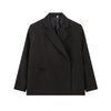 Women's Asymmetrical Blazer with Notched Lapels and Long Sleeves in Black Khaki or Gray