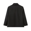 Women's Asymmetrical Blazer with Notched Lapels and Long Sleeves in Black Khaki or Gray