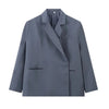 Women's Asymmetrical Blazer with Notched Lapels and Long Sleeves in Black Khaki or Gray