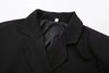Women's Asymmetrical Blazer with Notched Lapels and Long Sleeves in Black Khaki or Gray