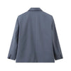 Women's Asymmetrical Blazer with Notched Lapels and Long Sleeves in Black Khaki or Gray