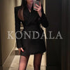 Women's KONDALA Oversize Blazer Kilt Hemline Shoulder Pads Blazer Spring Fall High Street Cool Office Blazer