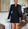 Women's KONDALA Oversize Blazer Kilt Hemline Shoulder Pads Blazer Spring Fall High Street Cool Office Blazer
