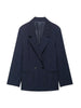 Women's Oversized Striped Blazer Coat with Long Sleeves and Front Pockets