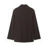 Women's Oversized Striped Blazer Coat with Long Sleeves and Front Pockets