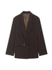 Women's Oversized Striped Blazer Coat with Long Sleeves and Front Pockets
