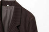 Women's Oversized Striped Blazer Coat with Long Sleeves and Front Pockets