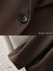 Women's Brown Long-Sleeve Blazer Jacket for Spring and Fall