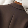 Women's Brown Long-Sleeve Blazer Jacket for Spring and Fall