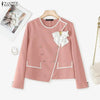 Women's Long-Sleeve Blazer with Double-Breasted Design