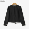 Women's Long-Sleeve Blazer with Double-Breasted Design
