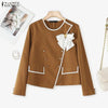 Women's Long-Sleeve Blazer with Double-Breasted Design